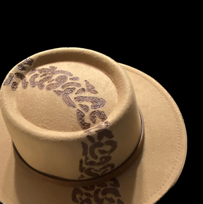 Flat Top Leopard Print Hat