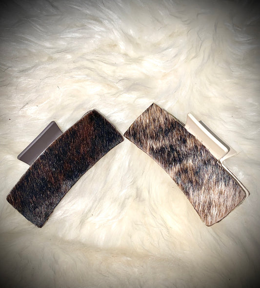 Cowhide covered claw clip